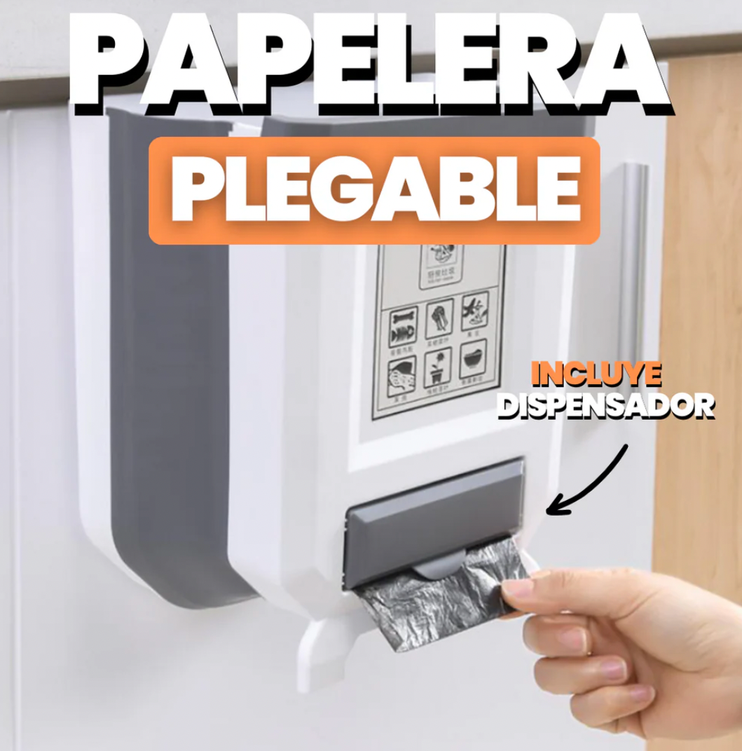 PAPELERA PLEGABLE PREMIUM CON DISPENSADOR