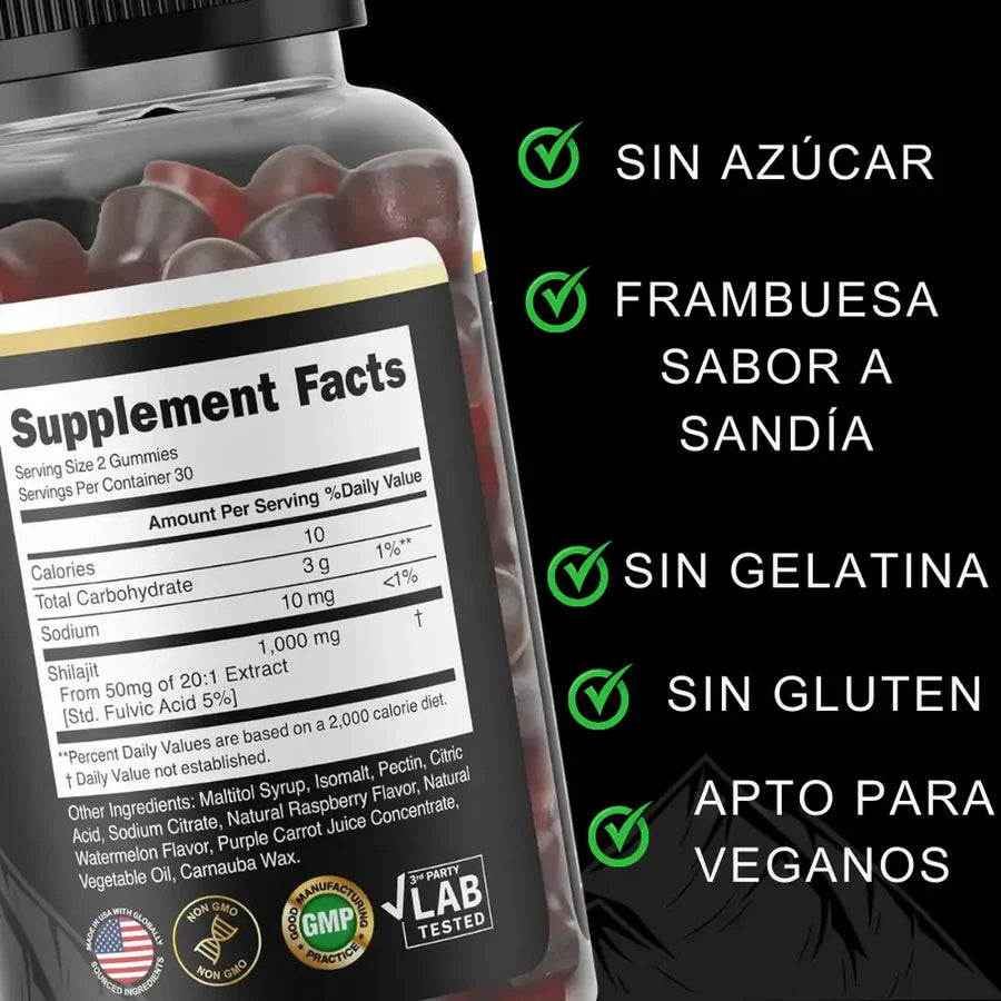 GOMAS SHILAJIT - FUERZA, LIBIDO Y ENFOQUE
